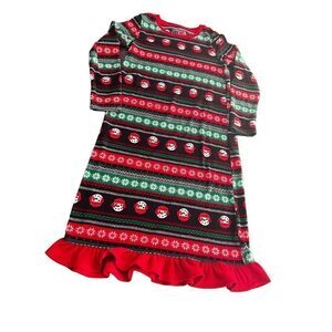 SNOWMAN Fleece night Dress GIRLS Pajama size 7-8